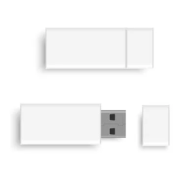 Blank usb drive design mock up. Vector Stock Illustration