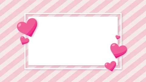 Blank Valentines day card background with hearts Stock Footage 148397699