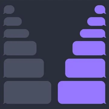 Blank various message bubbles. Chat or messenger speech bubble. SMS text frame Stock Illustration