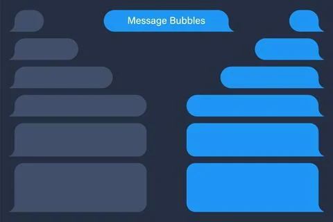 Blank various message bubbles. Chat or messenger speech bubble. SMS text frame Stock Illustration