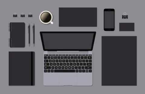 Blank vector brand template mockup for CI presentation Stock Illustration