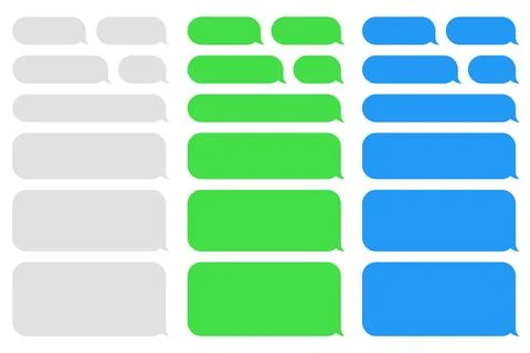 Blank vector message bubbles. Chat or messenger speech bubble. SMS text frame イラスト素材