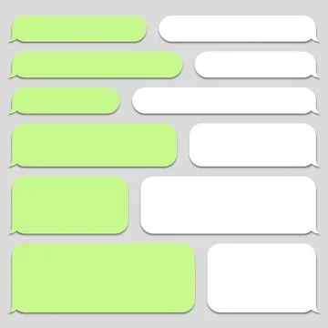 Blank vector message bubbles. Chat or messenger speech bubble. SMS text frame Stock Illustration