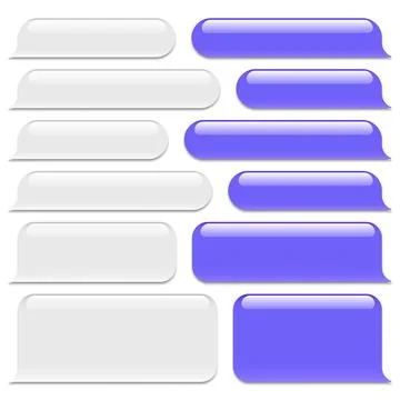 Blank vector message bubbles. Chat or messenger speech bubble. SMS text frame Stock Illustration