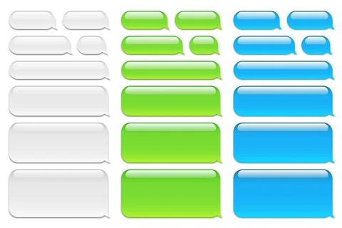 Blank vector message bubbles. Chat or messenger speech bubble. SMS text frame 스톡 일러스트