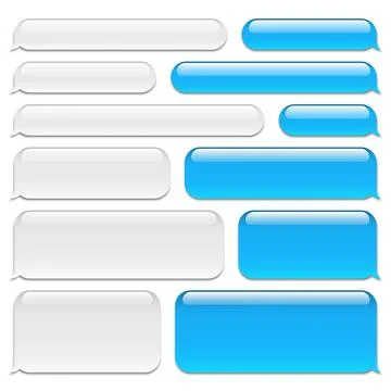 Blank vector message bubbles. Chat or messenger speech bubble. SMS text frame Stock Illustration