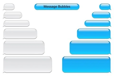 Blank vector message bubbles. Chat or messenger speech bubble. SMS text frame イラスト素材