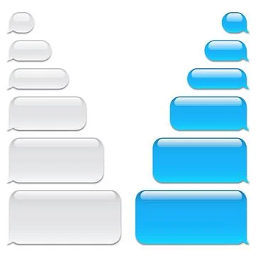 Blank vector message bubbles. Chat or messenger speech bubble. SMS text frame Stock Illustration