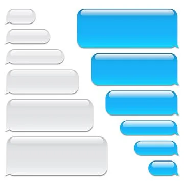 Blank vector message bubbles. Chat or messenger speech bubble. SMS text frame 스톡 일러스트