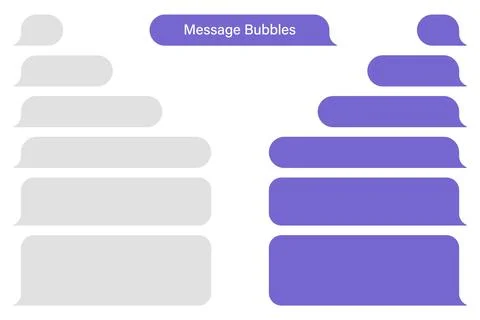 Blank vector message bubbles. Chat or messenger speech bubble. SMS text frame Stock Illustration