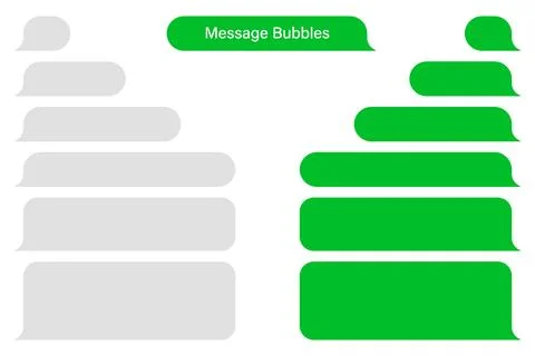 Blank vector message bubbles. Chat or messenger speech bubble. SMS text frame Stock Illustration