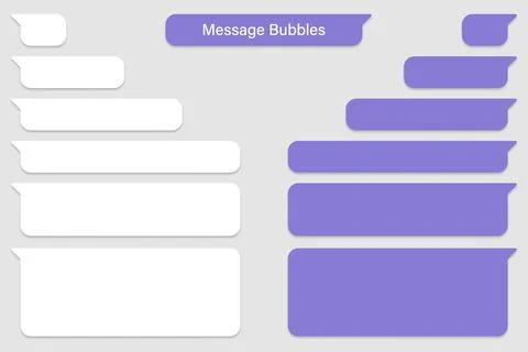 Blank vector message bubbles. Chat or messenger speech bubble. SMS text frame Illustrazione stock