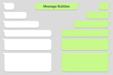 Blank vector message bubbles. Chat or messenger speech bubble. SMS text frame Illustrazione stock