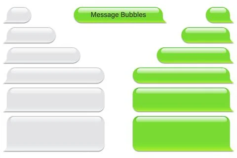 Blank vector message bubbles. Chat or messenger speech bubble. SMS text frame Illustrazione stock