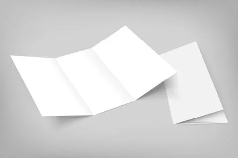Blank vector tri fold mockup on gray Illustrazione stock