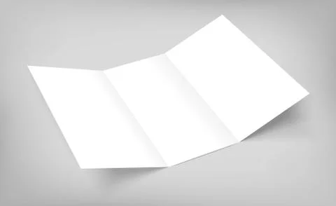 Blank vector tri fold paper flyer on gray Stock-Illustration