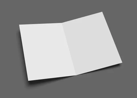 Blank vector two-leaf greeting card or brochure on gray. Stock-Illustration