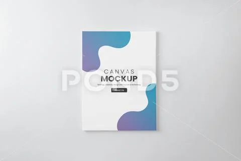 Blank vertical art canvas on wall. Clean surface for mockup, art presentation PSD Template