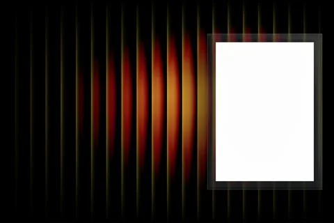 Blank vertical poster mockup with abstract light motion effect on dark backgr Stock Illustration