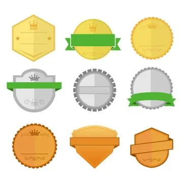 Blank Vintage Custom Shape Badge Emblem Vector Illustration Graphic Illustration