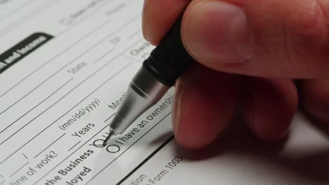 Blank W-9 and Form W8-BEN or 8W U.S. individual income tax return and Internal Video stock 264937561