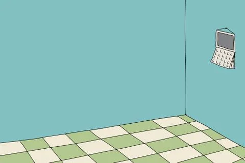 Blank wall with calendar Stock Illustration
