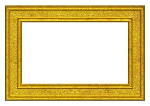 Blank wall hanging rectangular wooden picture and photo frame. Foto stock