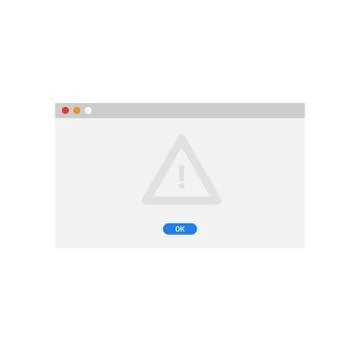 Blank Warning app Panel with close button on the top left Stock Illustration