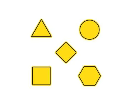 Blank warning sign templates set. Traffic signs. Triangle, square or rhombus, Stock Illustration