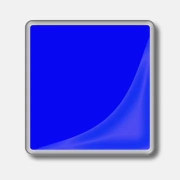 Blank web blue button with silver frame and reflection Stock Illustration
