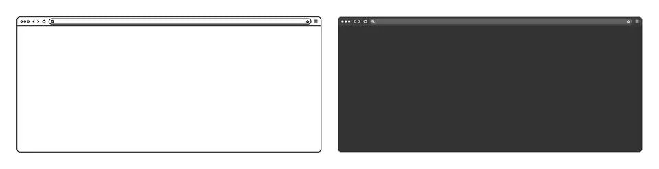 Blank web browser, internet page window with toolbar and search field. Modern Stockillustratie