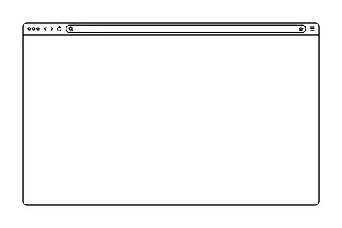 Blank web browser, internet page window with toolbar and search field. Modern Stock Illustration