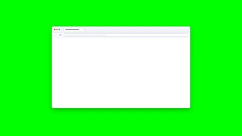 Blank Web Browser Window Animation on Green Screen Stock Footage 347626522