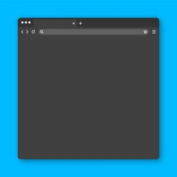 Blank web browser window with tab, toolbar and search field. Modern website Stock Illustration