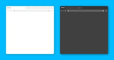 Blank web browser window with tab, toolbar and search field. Modern website Stock Illustration
