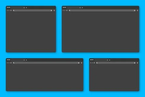 Blank web browser window with tab, toolbar and search field. Modern website Stock Illustration