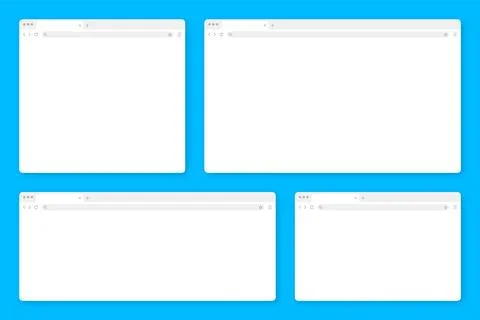 Blank web browser window with tab, toolbar and search field. Modern website Stock Illustration