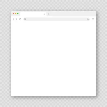 Blank web browser window with tab, toolbar and search field. Modern website Stock Illustration