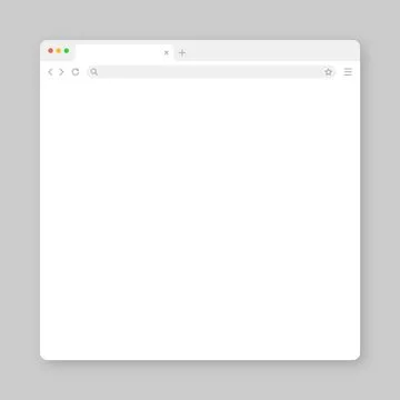 Blank web browser window with tab, toolbar and search field. Modern website Stock Illustration