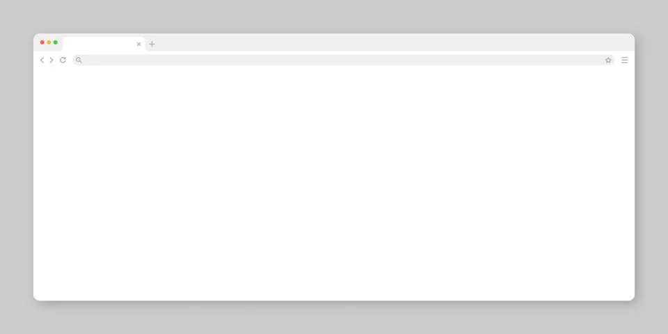 Blank web browser window with tab, toolbar and search field. Modern website Stock Illustration