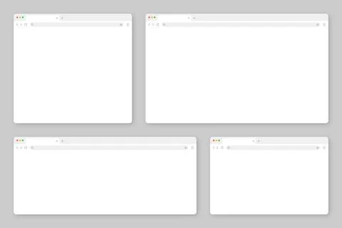 Blank web browser window with tab, toolbar and search field. Modern website Stock Illustration