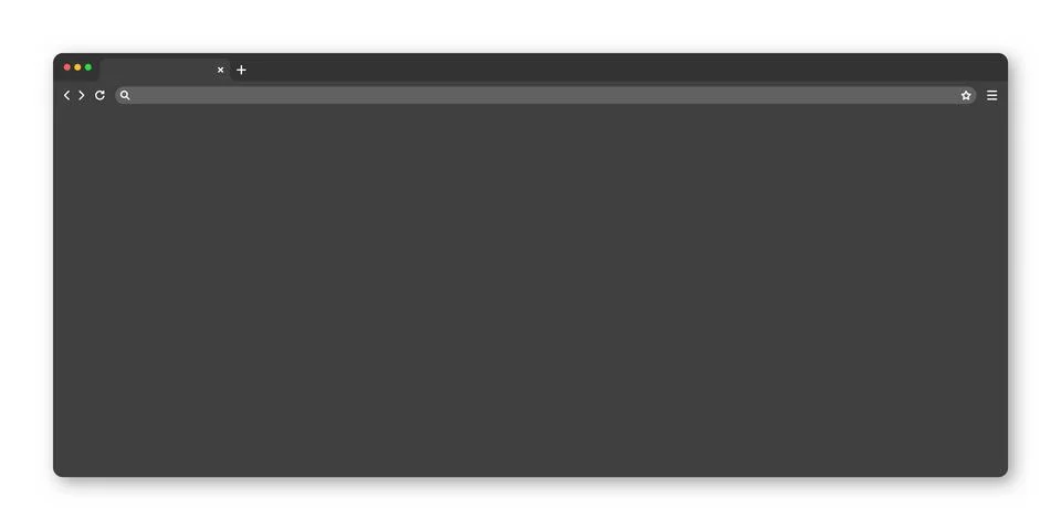 Blank web browser window with tab, toolbar and search field. Modern website Stock Illustration
