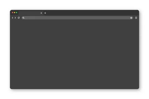 Blank web browser window with tab, toolbar and search field. Modern website Stock Illustration