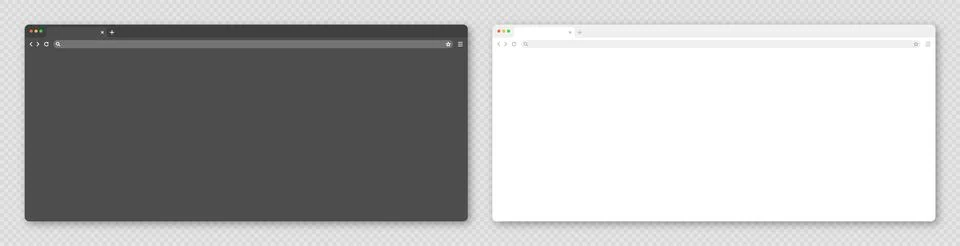 Blank web browser window with tab, toolbar and search field. Modern website Stock Illustration