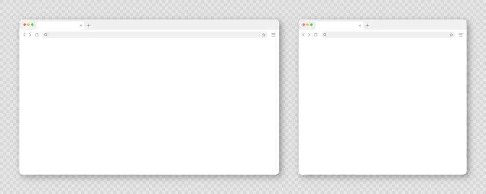 Blank web browser window with tab, toolbar and search field. Modern website Stock Illustration