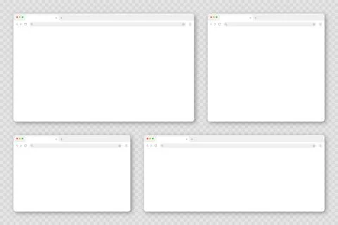 Blank web browser window with tab, toolbar and search field. Modern website Stock Illustration