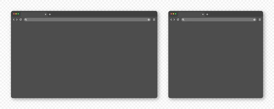 Blank web browser window with tab, toolbar and search field. Modern website Stock Illustration