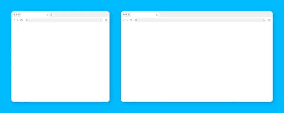 Blank web browser window with tab, toolbar and search field. Modern website Stock Illustration