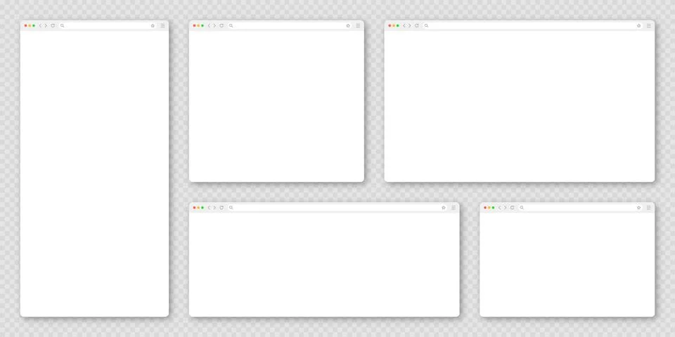 Blank web browser window with toolbar and search field. Modern website, internet Stock Illustration
