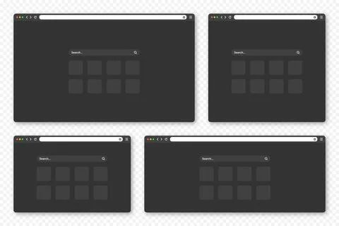 Blank web browser window with toolbar and search field. Modern website, internet Stock Illustration